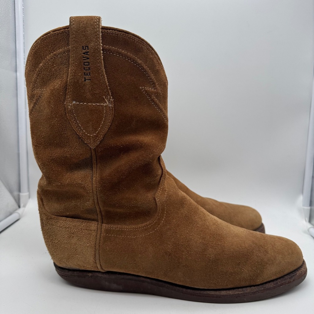 Tecovas Mens Leather Suede Cowboy Western‎ Boots Brown Size 8.5 D Read!!